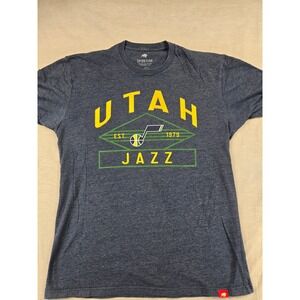 Sportiqe Mens Utah Jazz NBA Graphic‎ T-Shirt Heather Navy Blue Large